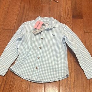 Tommy Bahama Kids Light Blue Checkered Shirt